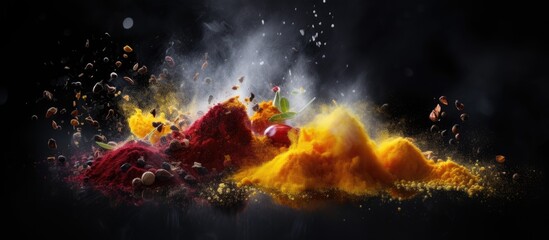 The fragrance of spices and salt fills the air Copy space image