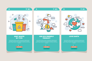 Recycle onboarding app screens