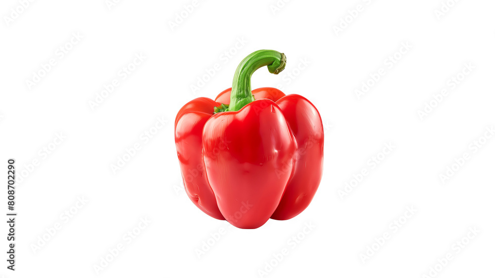 Wall mural red bell pepper isolated on black background