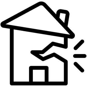broken house icon, black outline, damage clip art preview