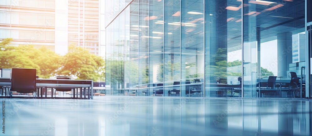 Aufkleber office building with blurred background featuring copy space image