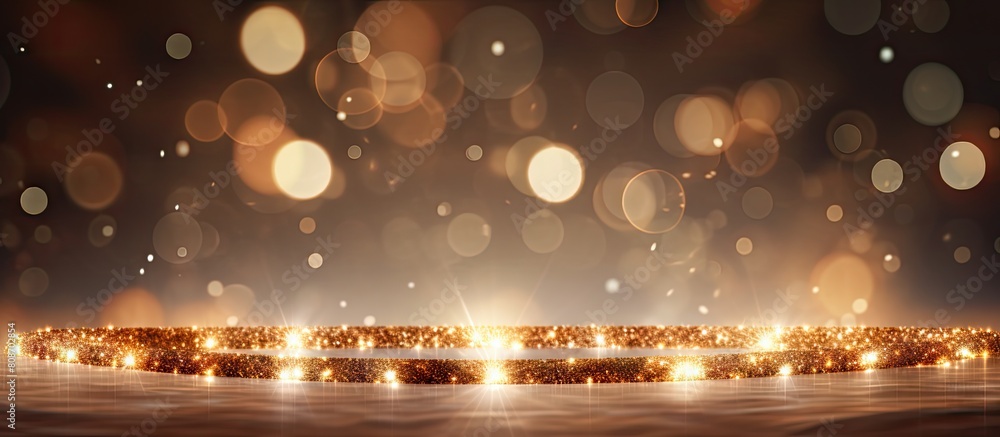 Poster celebratory christmas display with sparkling circle of lights on a blurred background creating a fes