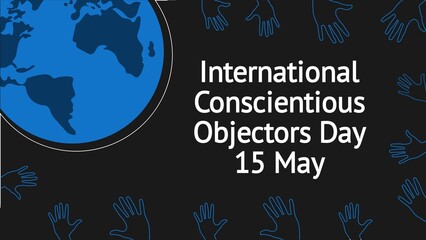 International Conscientious Objectors Day web banner design illustration 