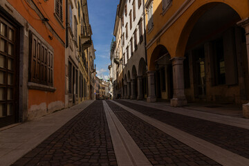 City of Gorizia, Piazza della Vittoria with the Church of Sant'Ignazio and the fountain. The beautiful streets and the castle behind them are a trace of history. Cultural Heritage Capital 2025.