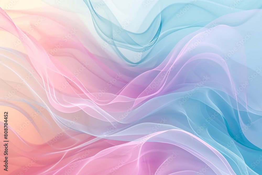 Poster subtle abstract background with soft pastel waves. gradient colors for designing , ai generated