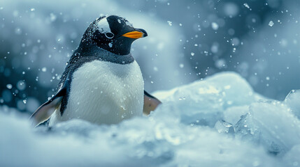 Penguin wallpaper with ice background