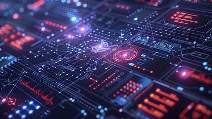 Fototapeta premium Technology Concept: Artificial intelligence algorithm interface