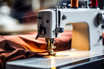 Generative AI young business owner standing on clothing store fabric clothing production boutique