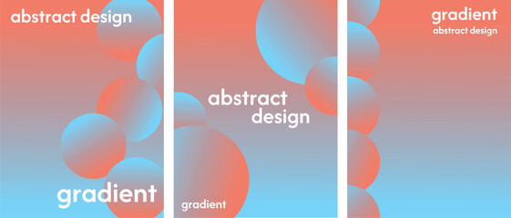 a set of posters for business banners. Abstract gradient background, coral blue color, modern minimalism