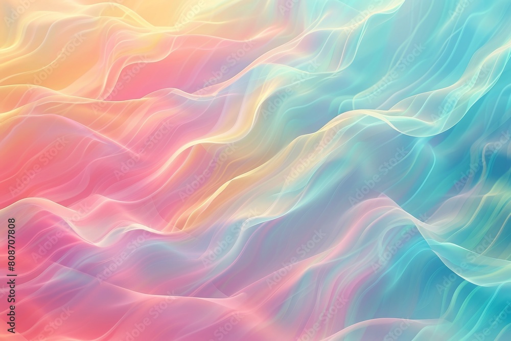 Poster subtle abstract background with soft pastel waves. gradient colors for designing , ai generated