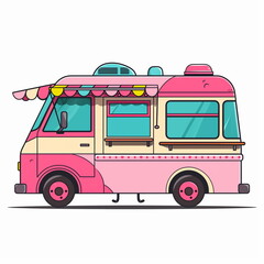 illustration of colorful food truck