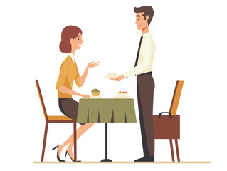 Fototapeta premium waiter background, Offering to tutor a struggling student., very simple and isolate in the style of animated illustrations, waiter background,