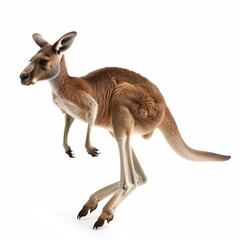 kangaroo, hopping marsupial Isolated on white background