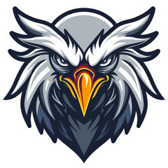 Intense eagle emblem with a fierce gaze
