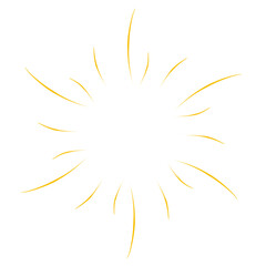 Vintage sunburst yellow lines. Hand frawn vector ilistration