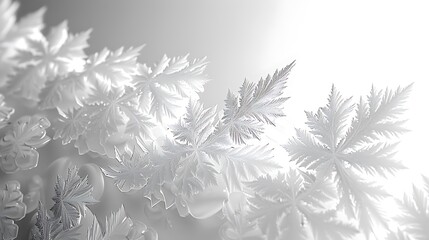 A digital illustration of a whimsical frost pattern on glass, artistically enhanced to showcase the frost's intricate designs against a pure white backdrop.