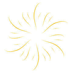 Vintage sunburst yellow lines. Hand frawn vector ilistration