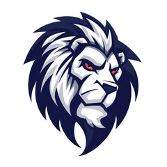 Intense lion mascot with a fierce gaze