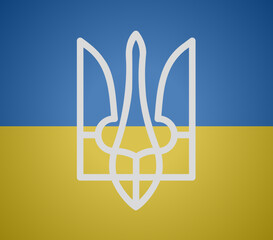 Symbolism of Ukraine. I am Ukrainian. Ukrainian flag and coat of arms. Vector image.