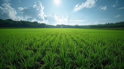 Naklejka premium Rice field in countryside