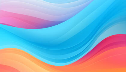 The image is a multicolored gradient with smooth waves. The colors are pink, blue, orange and purple.