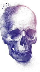 Creative art illustration of a skull head design