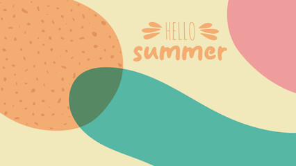 SUMMER BACKGROUND BRIGHT ABSTRACT HANDDRAWN SHAPE FLAT PASTEL COLORFUL DESIGN VECTOR. GODD FOR FLYER, BANNERS, PRINT, WEBSITE, WALLPAPER, COVER DESIGN, GREETING CARD