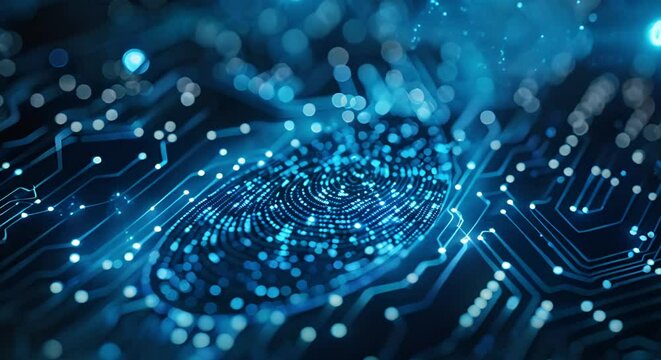 Secure ERP login with 2FA and fingerprint authentication futuristic banner design. Concept Cybersecurity, Future Technology, ERP Systems, 2FA Authentication, Fingerprint Recognition