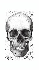 Obraz premium Creative art illustration of a skull head design