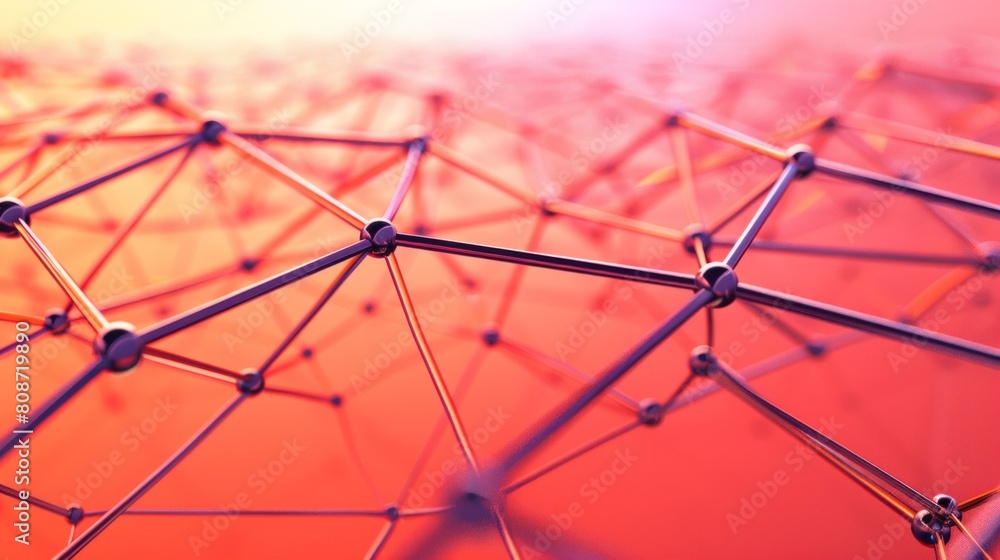 Poster network safety net: a net underneath a series of network nodes, symbolizing protection against netwo