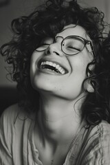 Woman Wearing Glasses and Bra Posing