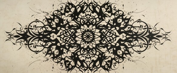 Obraz premium Intricate Black and White Mandala Artwork