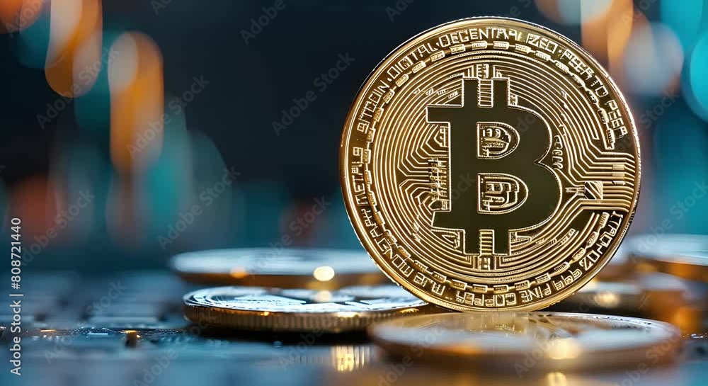 Poster bitcoin digital currency background with virtual payment finance and technology elements . concept b