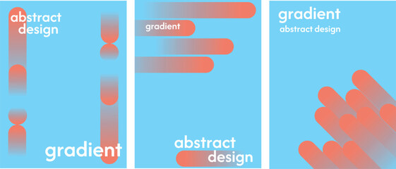 a set of posters for business banners. Abstract gradient background, coral blue color, modern minimalism