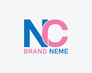 NC letter personal logo design template