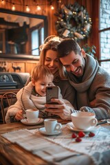 Man and Woman Looking at Cell Phone