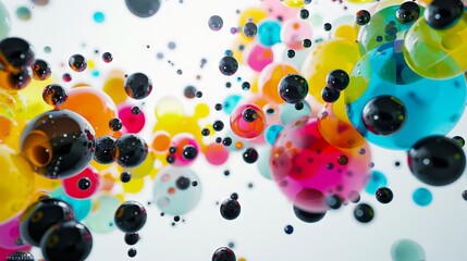A colorful image of bubbles floating in the air.