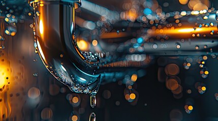 The Dangling Jewel: A Raindrop Suspended From a Faucet