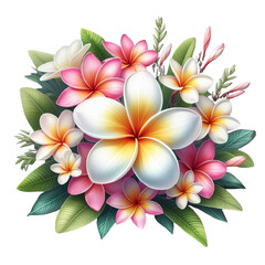 Fototapeta premium Plumeria flower isolated on transparent background
