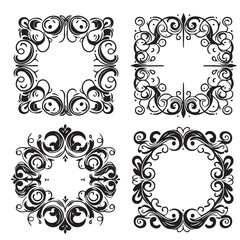 Floral filigree frame. Decorative design element stock illustration