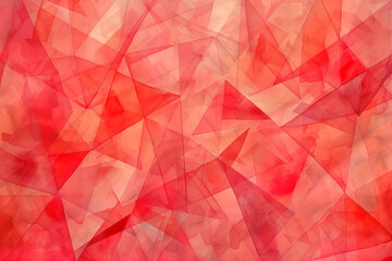 Fototapeta premium Vibrant geometric patterns. Abstract red watercolor background