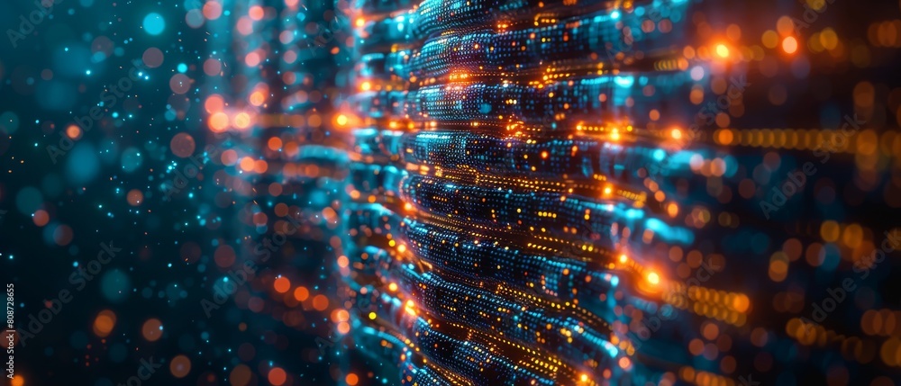 Poster cloud computing and database information technology servers. businessman hosting cloud storage for b