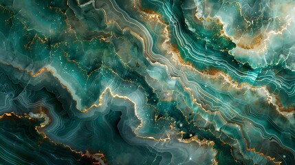 A highly detailed and realistic image of luxurious green marble, with swirling patterns of emerald and jade.