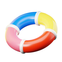 3D Icon Summer. lifebuoy. Isolated on transparant background. 3D illustration. High resolution