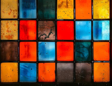 A colorful stained glass window.