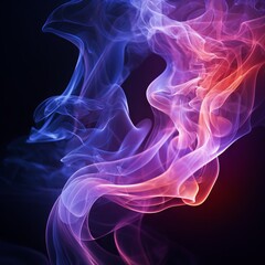The image is a blue and purple smoke.