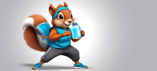 Squirrel Decked out in athletic gear like a tracksuit and sneakers, this squirrel is ready to hit the gym or go for a run in the park.