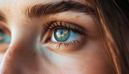Fototapeta premium Macro photo of woman with beautiful eyes