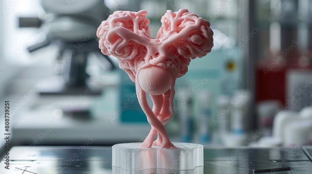 Poster illustrate a fertility clinic using 3d printing to create patient-specific models of reproductive or