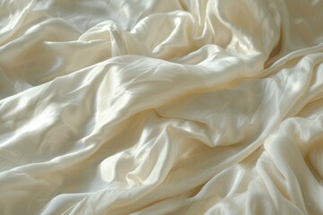 Bedding white silk. Cloth satin. Generate Ai
